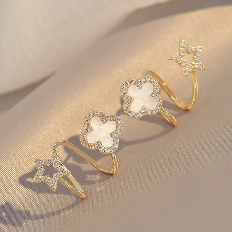 Elegant Leaf Zircon Studs
