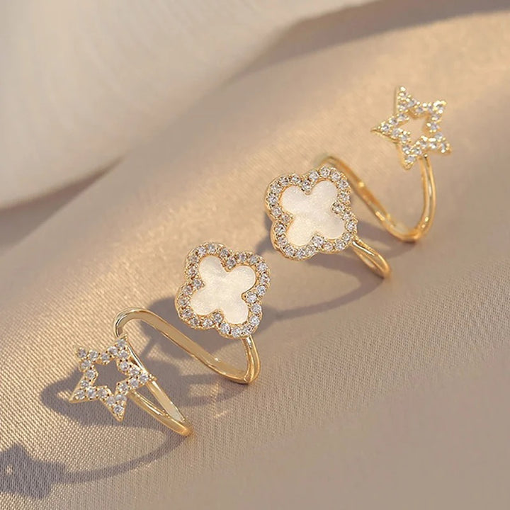 Elegant Leaf Zircon Studs
