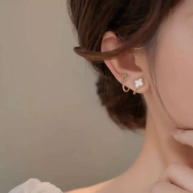 Elegant Leaf Zircon Studs