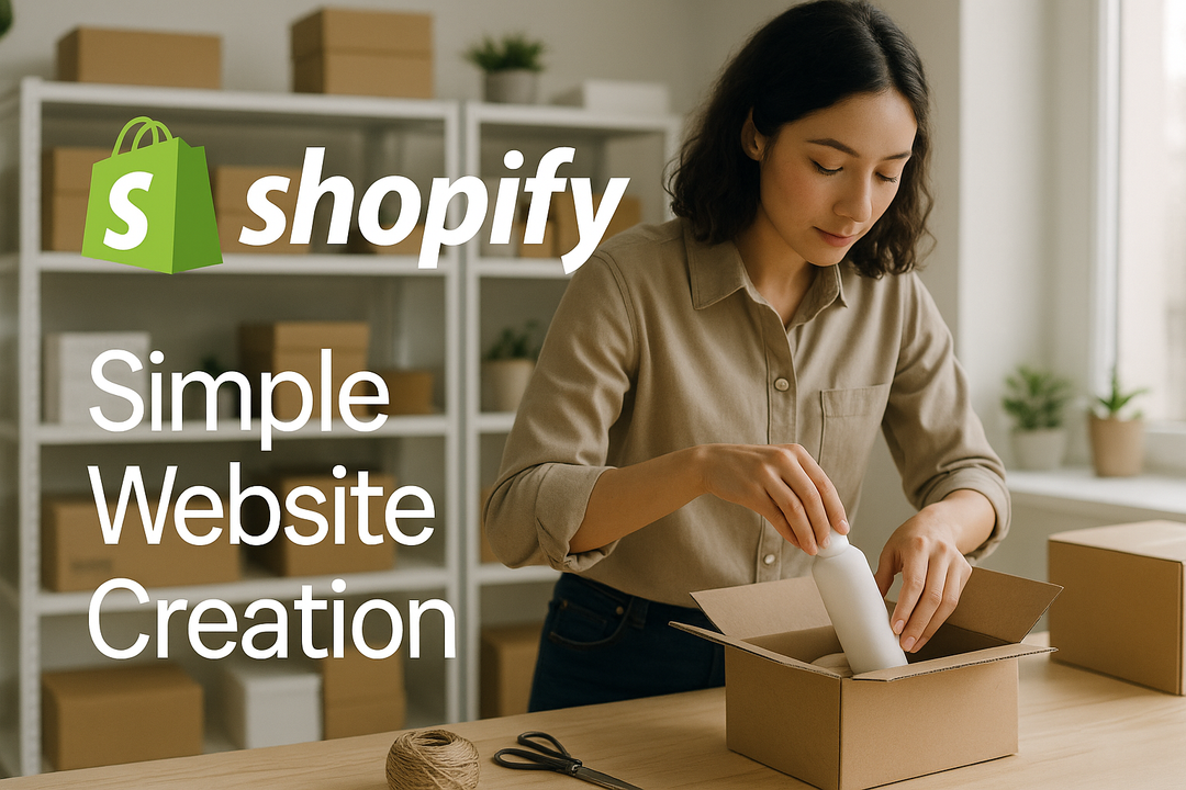 why you didn't add shopify logo and this message?"Simple Website Creation" and not a lot of women just one 